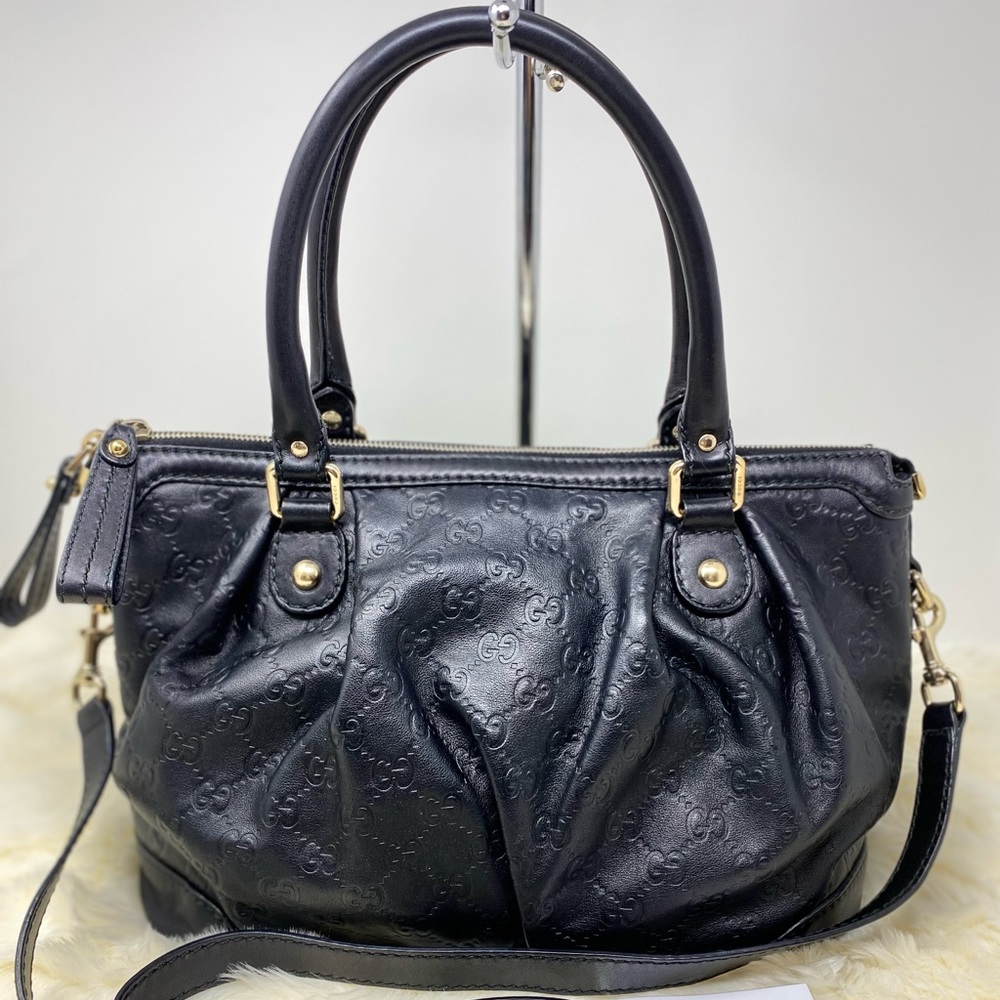 Gucci Black Guccissima Sukey Tote